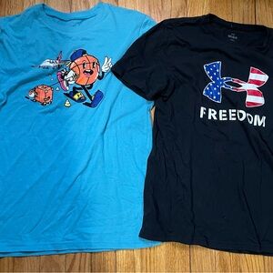 Under Armour Kids Short Sleeve Tees - Blue and Black